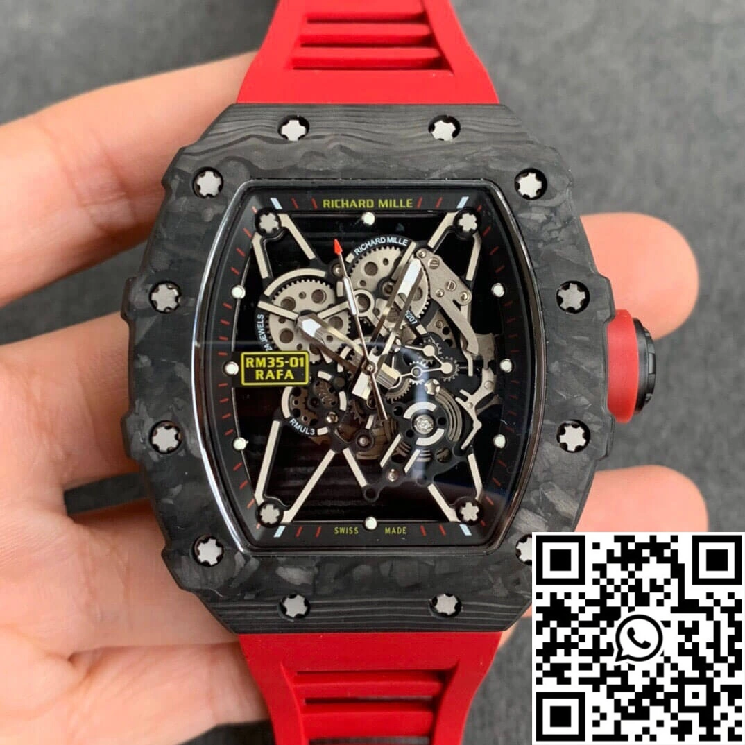 Richard Mille RM35-01 KV Factory Carbon Fiber Red Strap