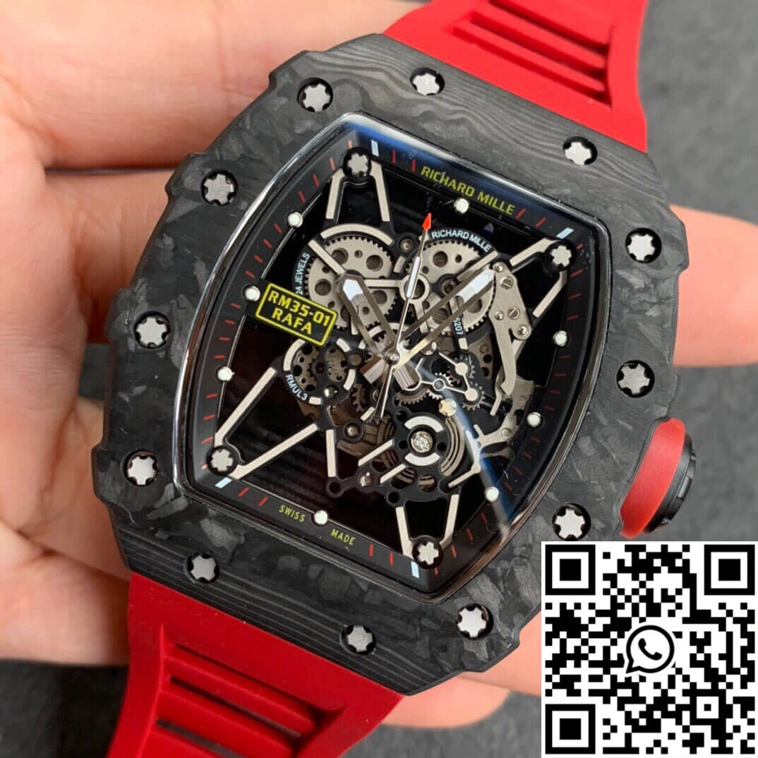 Richard Mille RM35-01 KV Factory Carbon Fiber Red Strap