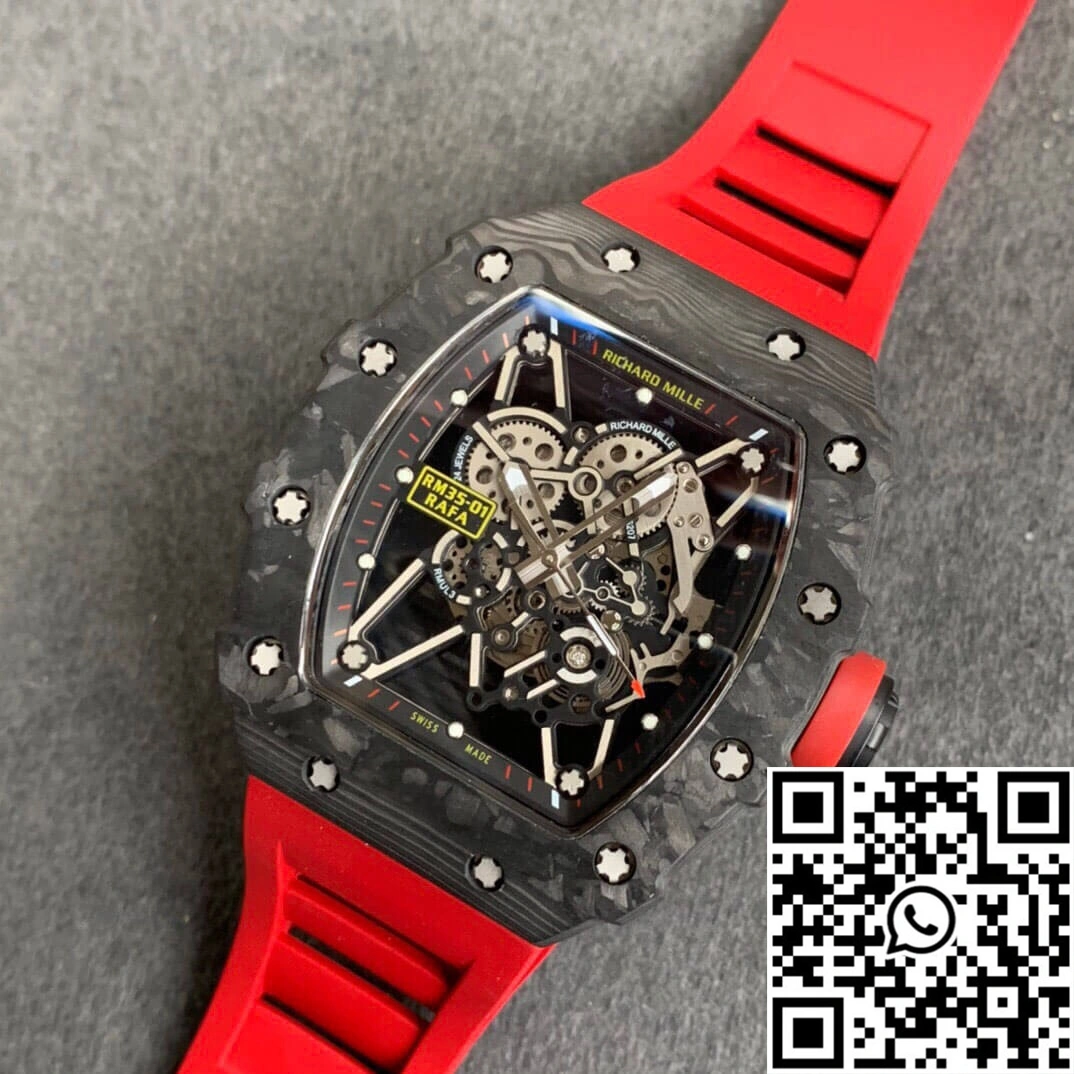 Richard Mille RM35-01 KV Factory Carbon Fiber Red Strap