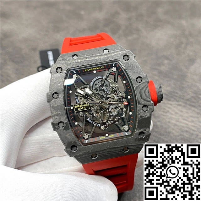 Richard Mille RM35-02 KV Factory Carbon Fiber Red Rubber Strap
