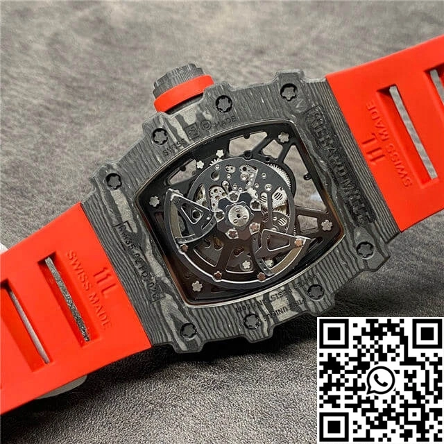 Richard Mille RM35-02 KV Factory Carbon Fiber Red Rubber Strap