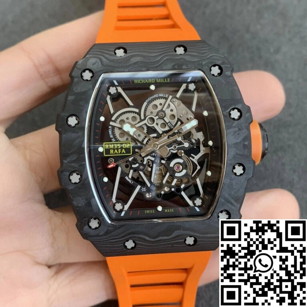Richard Mille RM35-02 KV Factory V3 Carbon Fiber Orange Strap