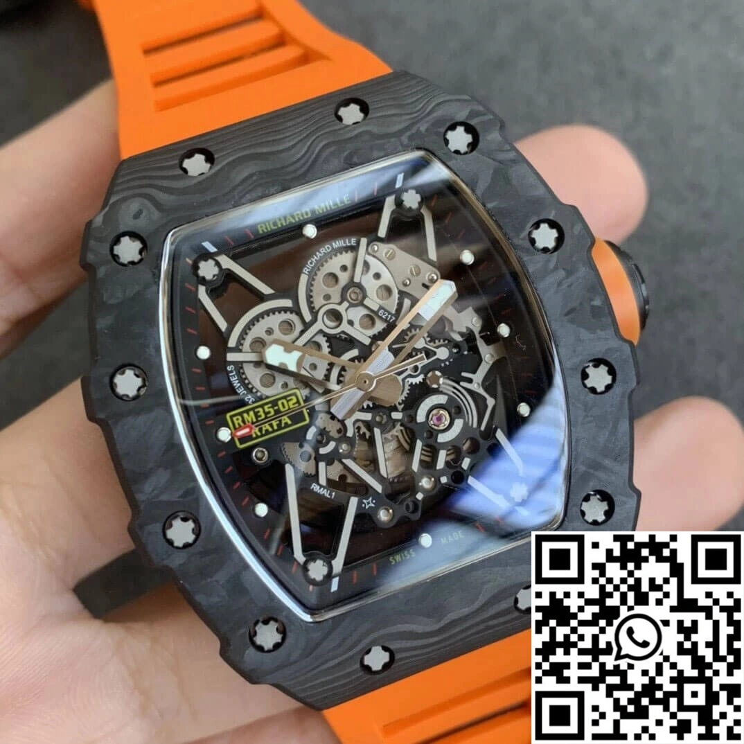 Richard Mille RM35-02 KV Factory V3 Carbon Fiber Orange Strap