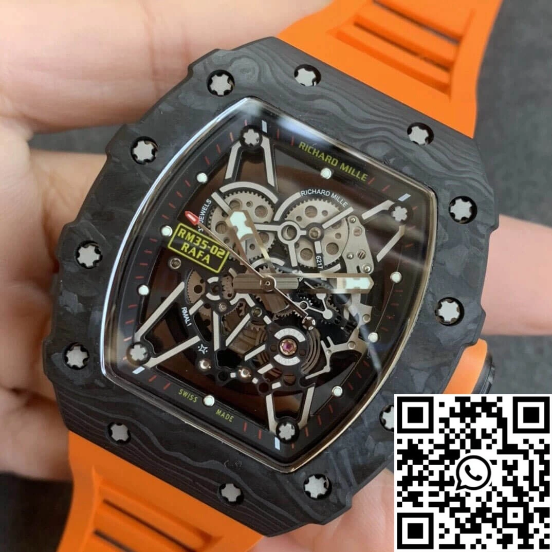 Richard Mille RM35-02 KV Factory V3 Carbon Fiber Orange Strap