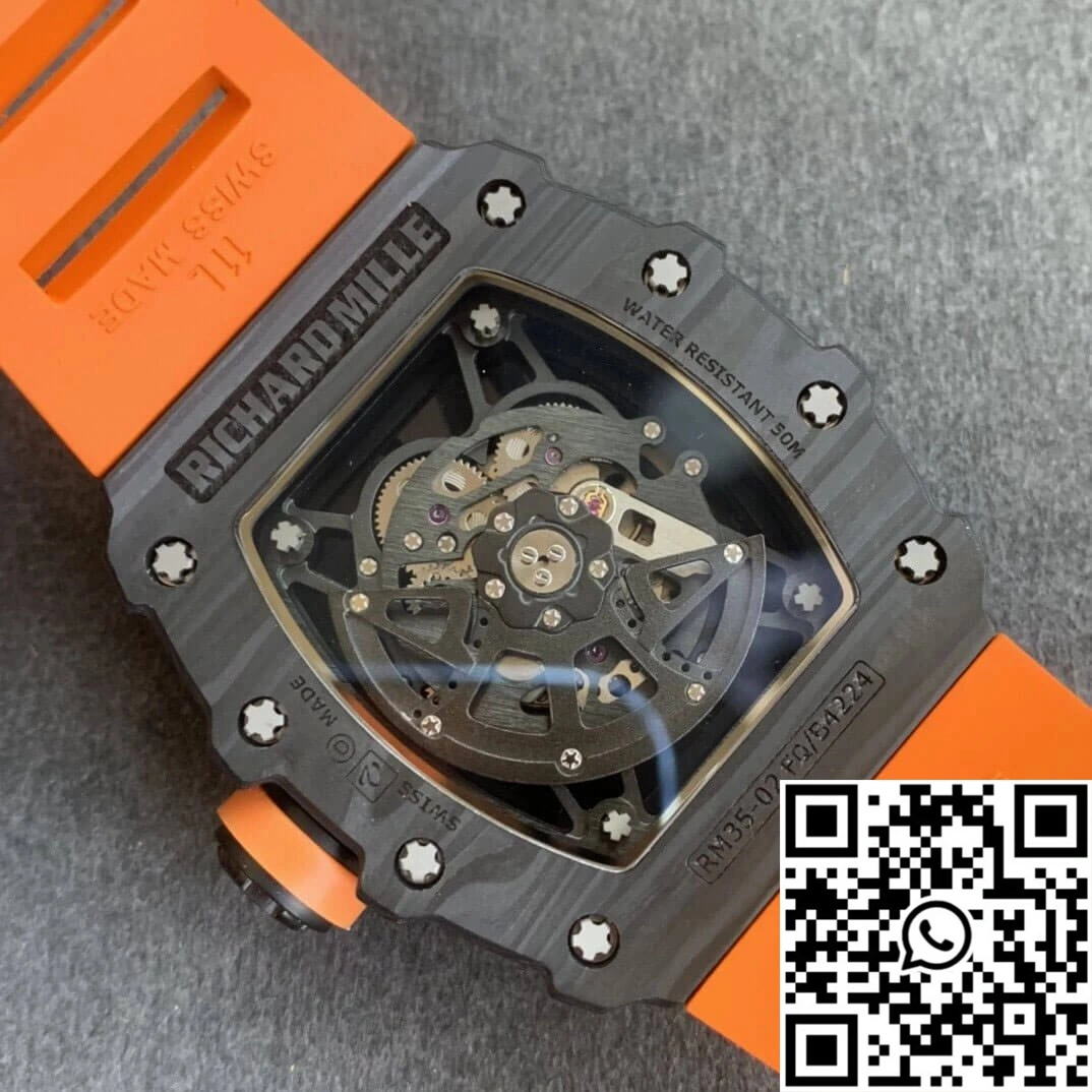 Richard Mille RM35-02 KV Factory V3 Carbon Fiber Orange Strap