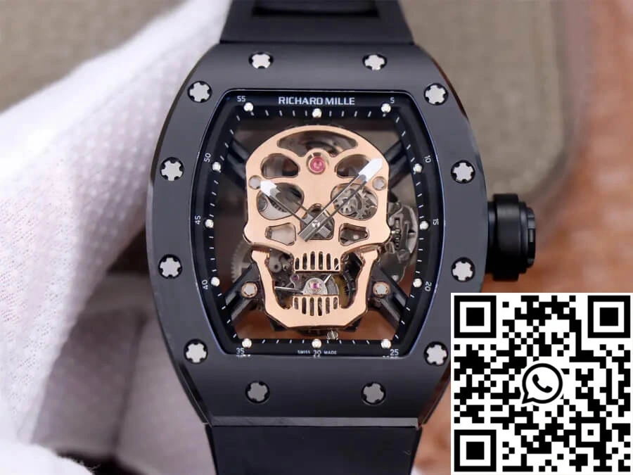 Richard Mille RM52-01 Tourbillon JB Factory Rose Gold Skull Dial
