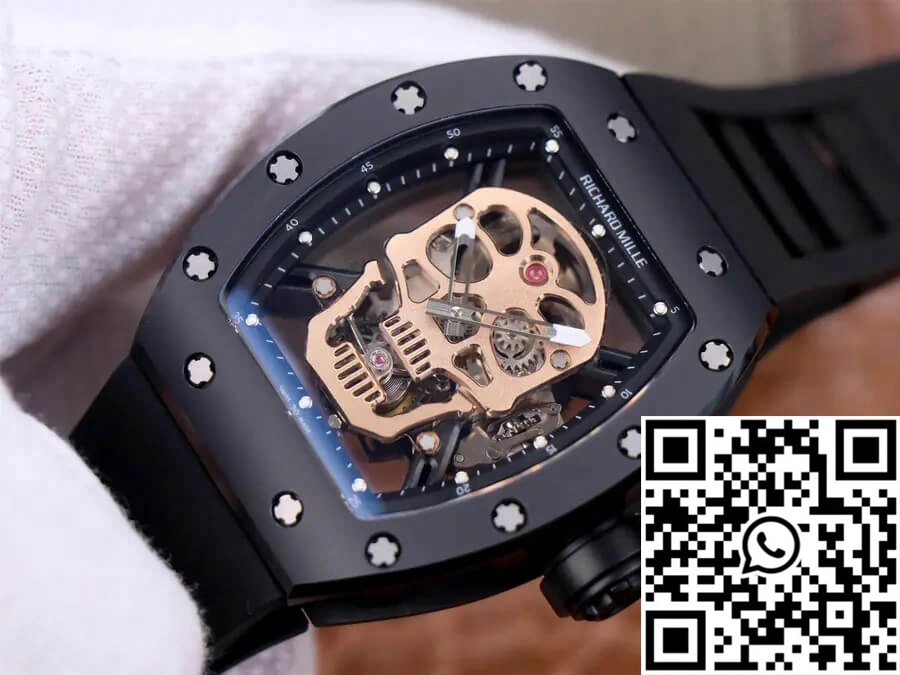 Richard Mille RM52-01 Tourbillon JB Factory Rose Gold Skull Dial