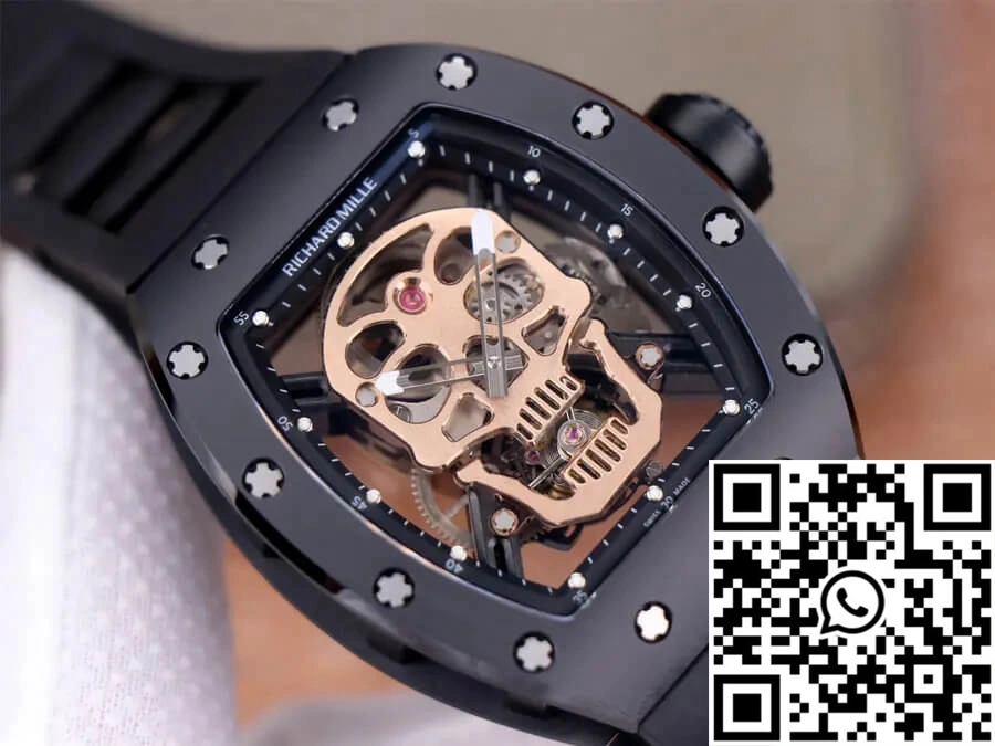 Richard Mille RM52-01 Tourbillon JB Factory Rose Gold Skull Dial