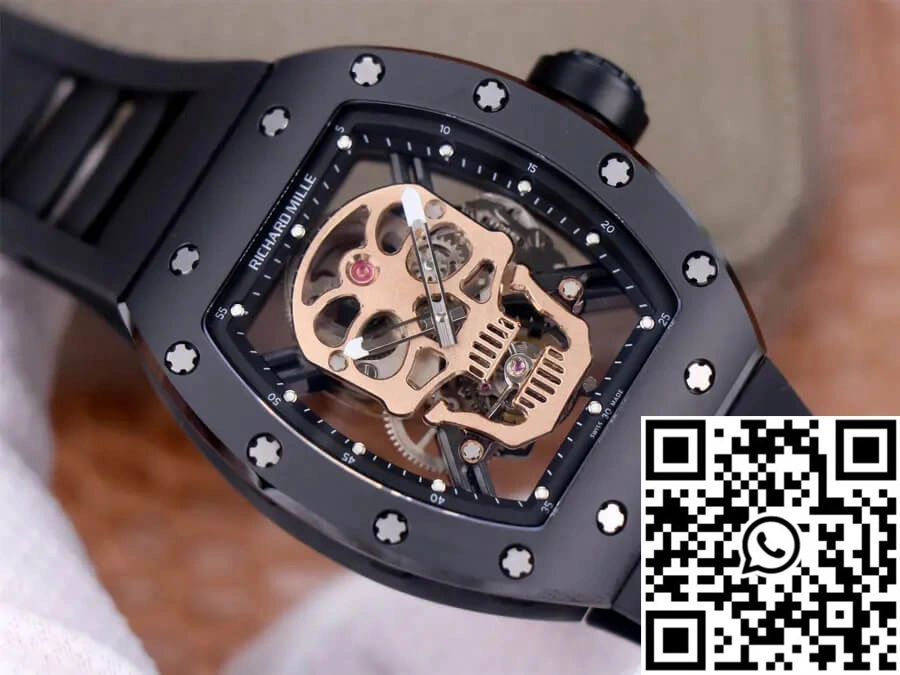Richard Mille RM52-01 Tourbillon JB Factory Rose Gold Skull Dial