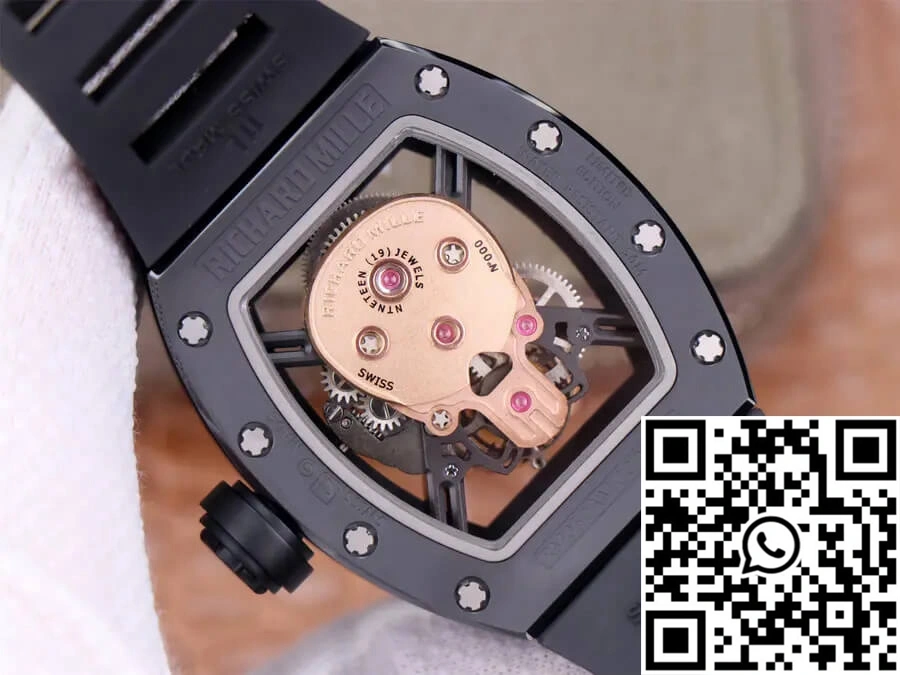 Richard Mille RM52-01 Tourbillon JB Factory Rose Gold Skull Dial