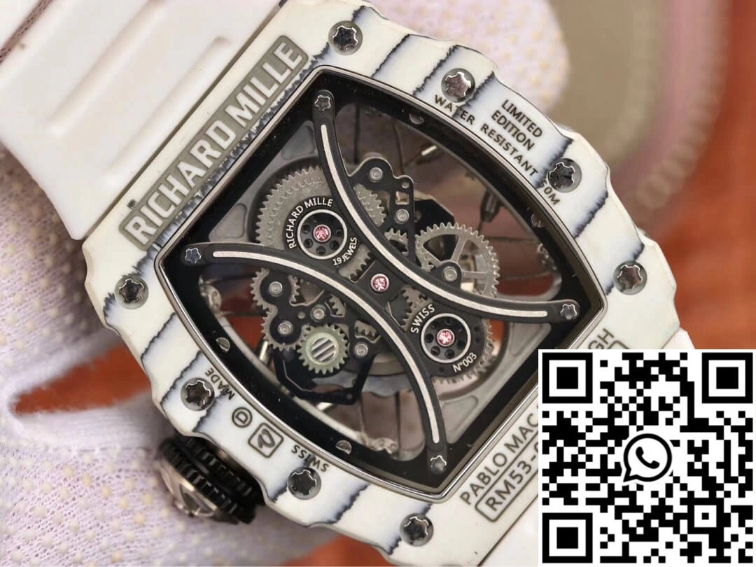 Richard Mille RM53-01 KV Factory White TPT Carbon Fiber Skeleton Dial