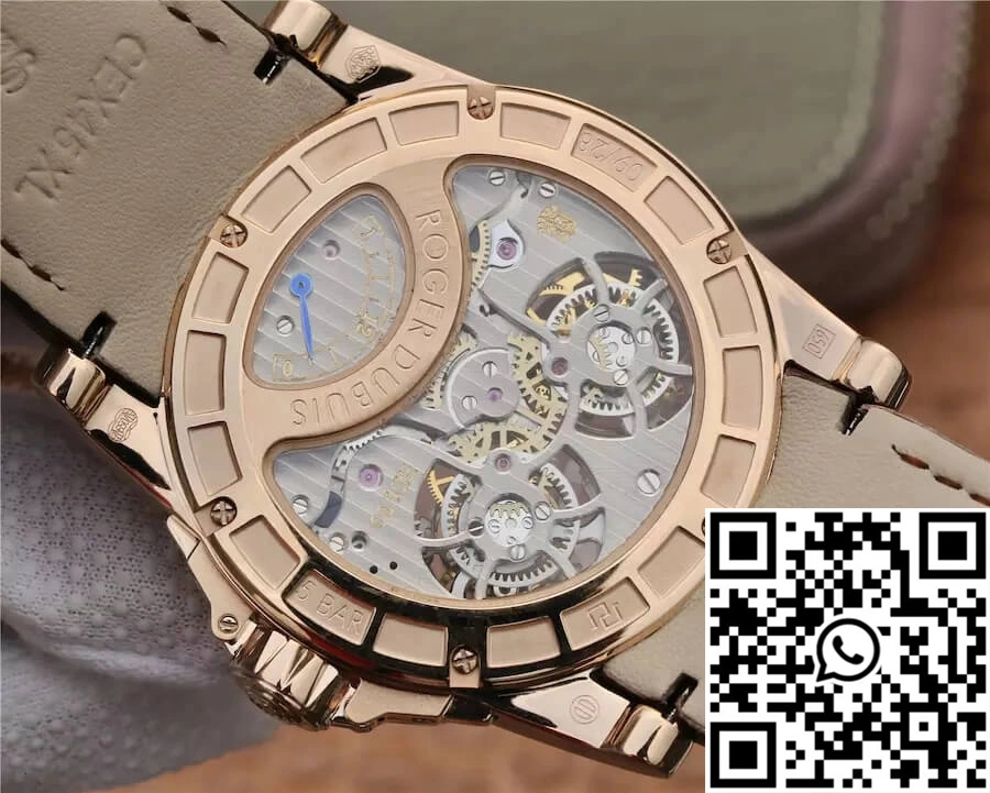 Roger Dubuis Excalibur RDDBEX0249 JB Factory Tourbillon Gold Case White Dial