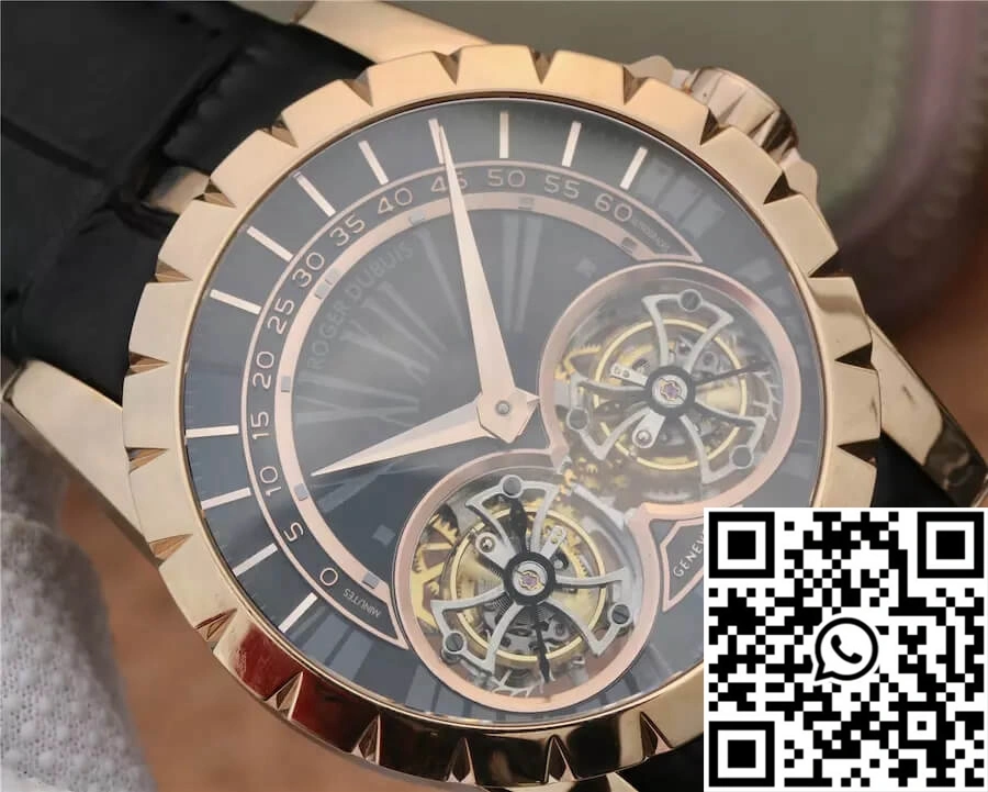 Roger Dubuis Excalibur RDDBEX0280 JB Factory Tourbillon Gold Case Black Dial