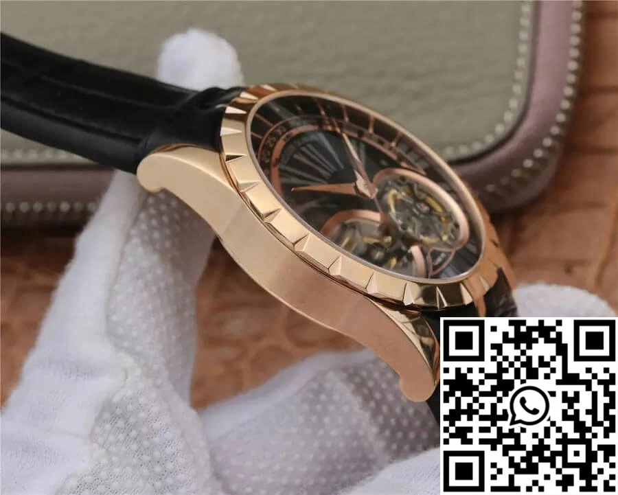 Roger Dubuis Excalibur RDDBEX0280 JB Factory Tourbillon Gold Case Black Dial