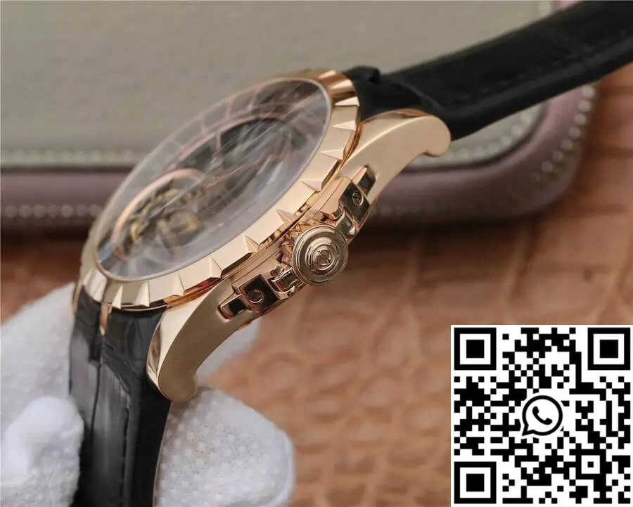 Roger Dubuis Excalibur RDDBEX0280 JB Factory Tourbillon Gold Case Black Dial