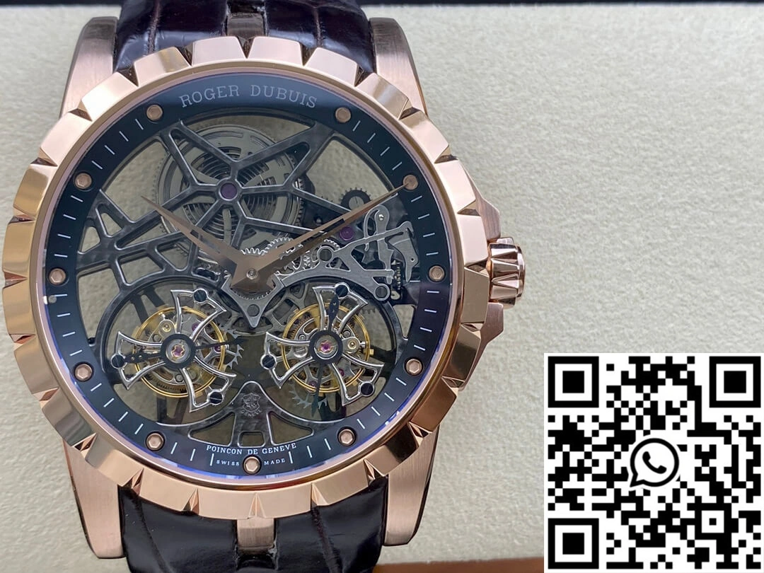 Roger Dubuis Excalibur RDDBEX0395 YS Factory Rose Gold Double Tourbillon Dial