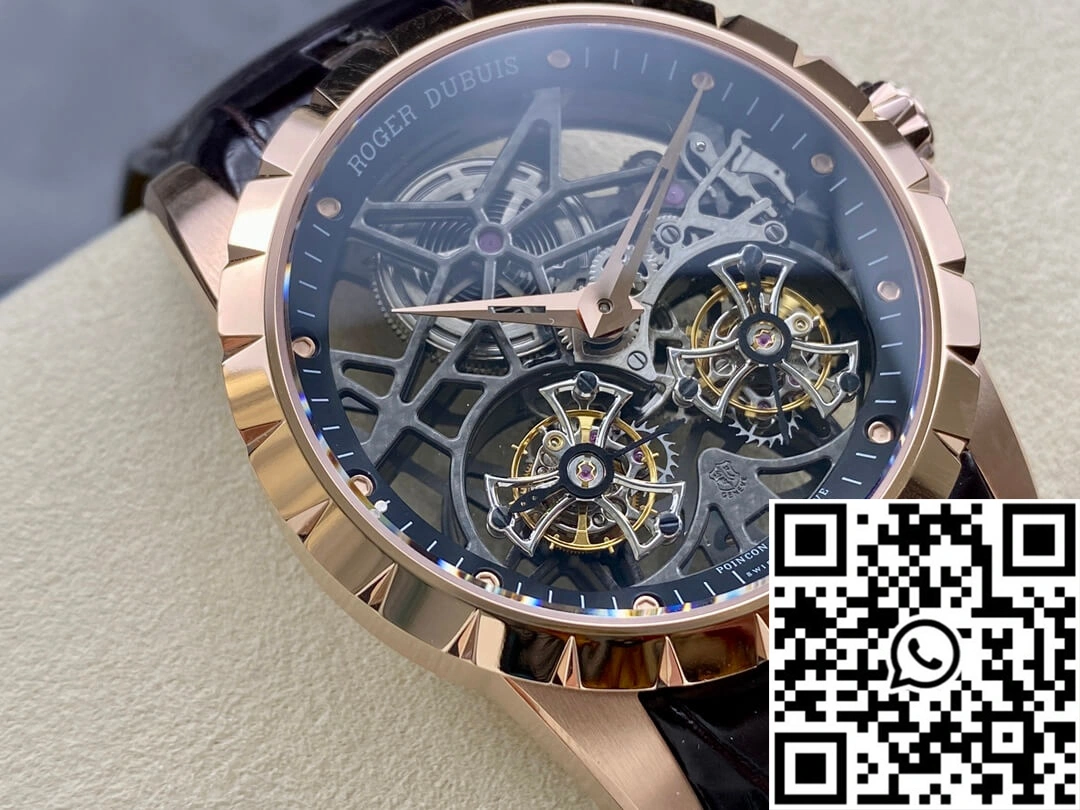 Roger Dubuis Excalibur RDDBEX0395 YS Factory Rose Gold Double Tourbillon Dial