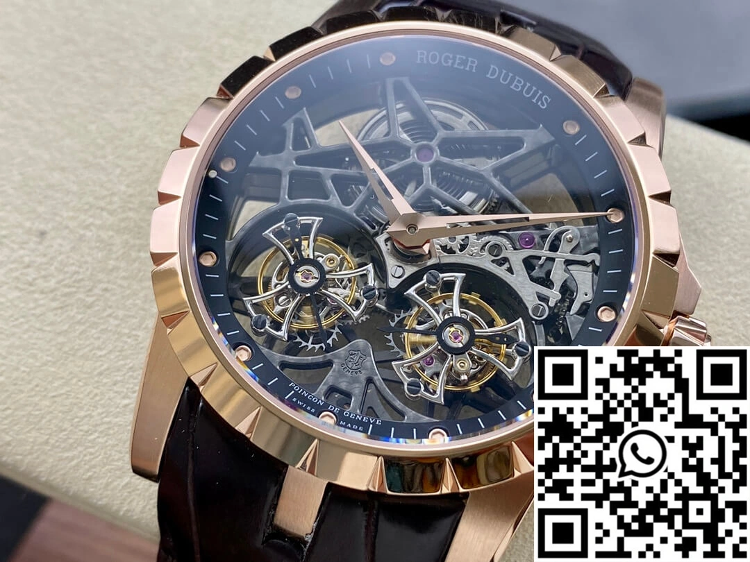 Roger Dubuis Excalibur RDDBEX0395 YS Factory Rose Gold Double Tourbillon Dial