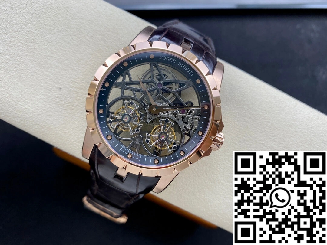 Roger Dubuis Excalibur RDDBEX0395 YS Factory Rose Gold Double Tourbillon Dial