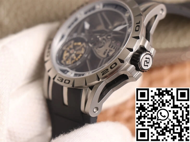 Roger Dubuis Excalibur Spidr RDDBEX0479 JB Factory Tourbillon Skeleton Dial Black Strap