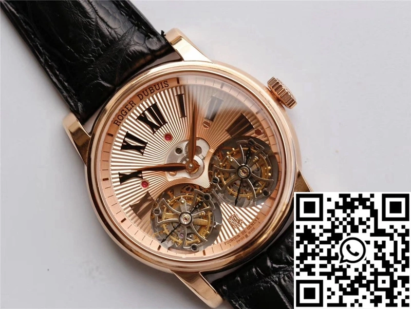 Roger Dubuis Hommage RDDBHO0562 Double Flying tourbillon JB Factory Rose Gold Dial