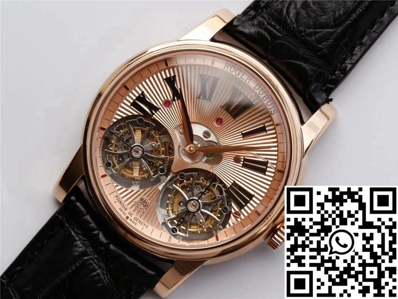 Roger Dubuis Hommage RDDBHO0562 Double Flying tourbillon JB Factory Rose Gold Dial