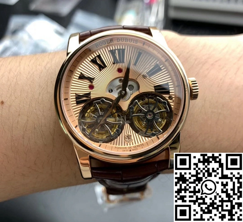Roger Dubuis Hommage RDDBHO0562 Double Flying tourbillon JB Factory Rose Gold Dial