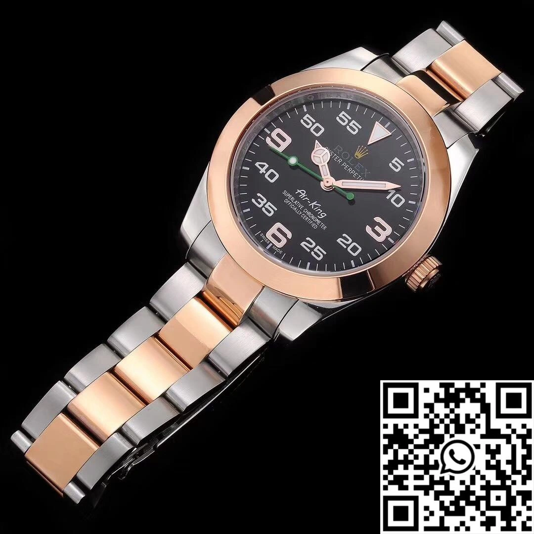 Rolex Air-King 116900 Rose Gold JF Factory Black Dial