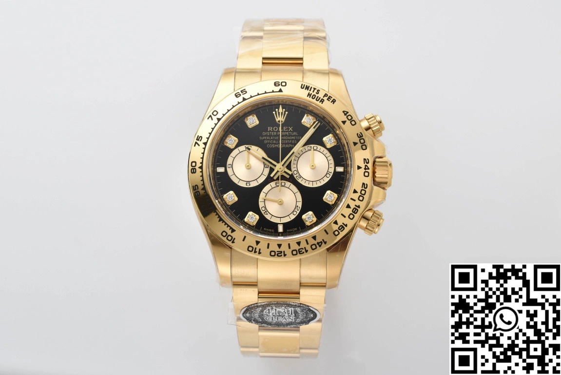 Rolex Cosmograph Daytona M126508 Clean Factory Gold Bezel Diamond Hourmarker