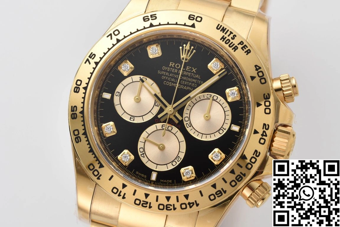 Rolex Cosmograph Daytona M126508 Clean Factory Gold Bezel Diamond Hourmarker