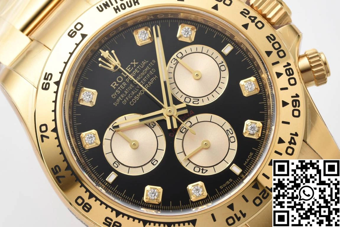 Rolex Cosmograph Daytona M126508 Clean Factory Gold Bezel Diamond Hourmarker