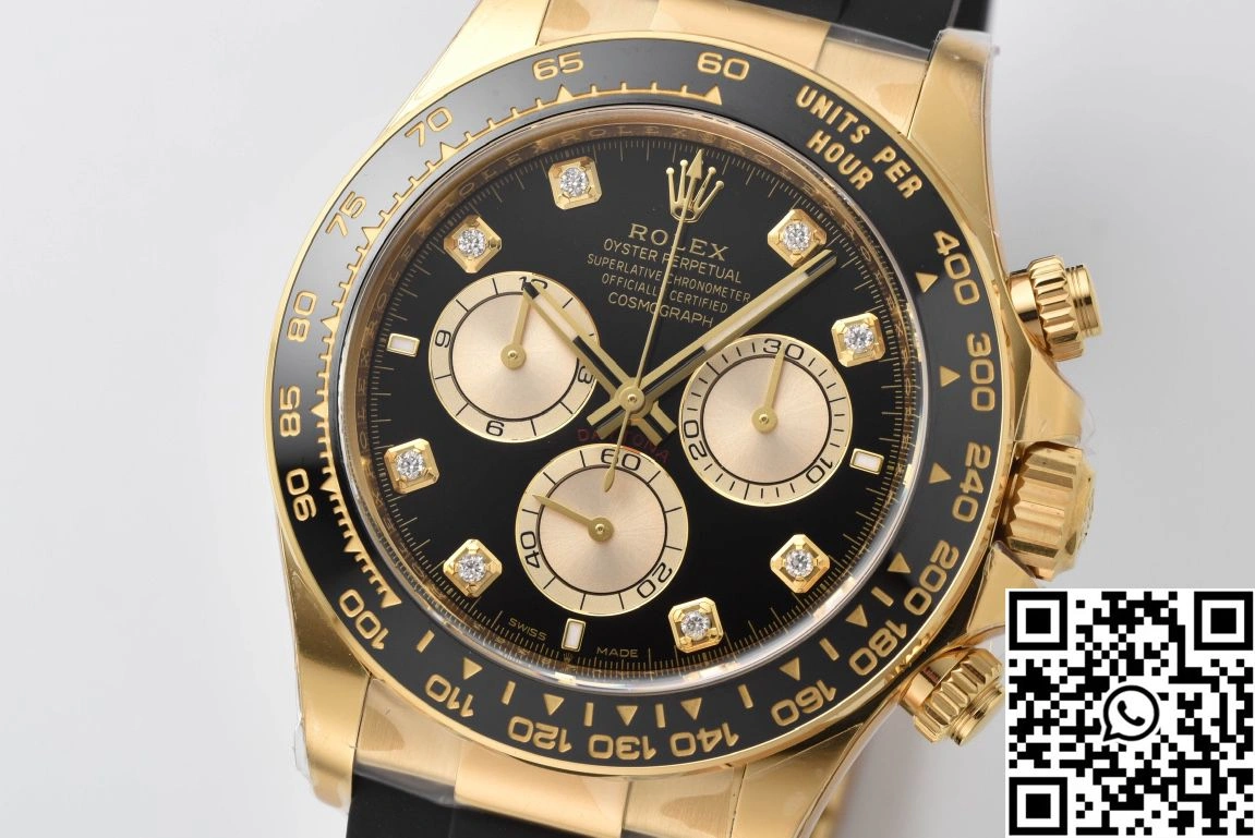 Rolex Cosmograph Daytona M126518 Clean Factory Black Bezel Diamond Hourmarker