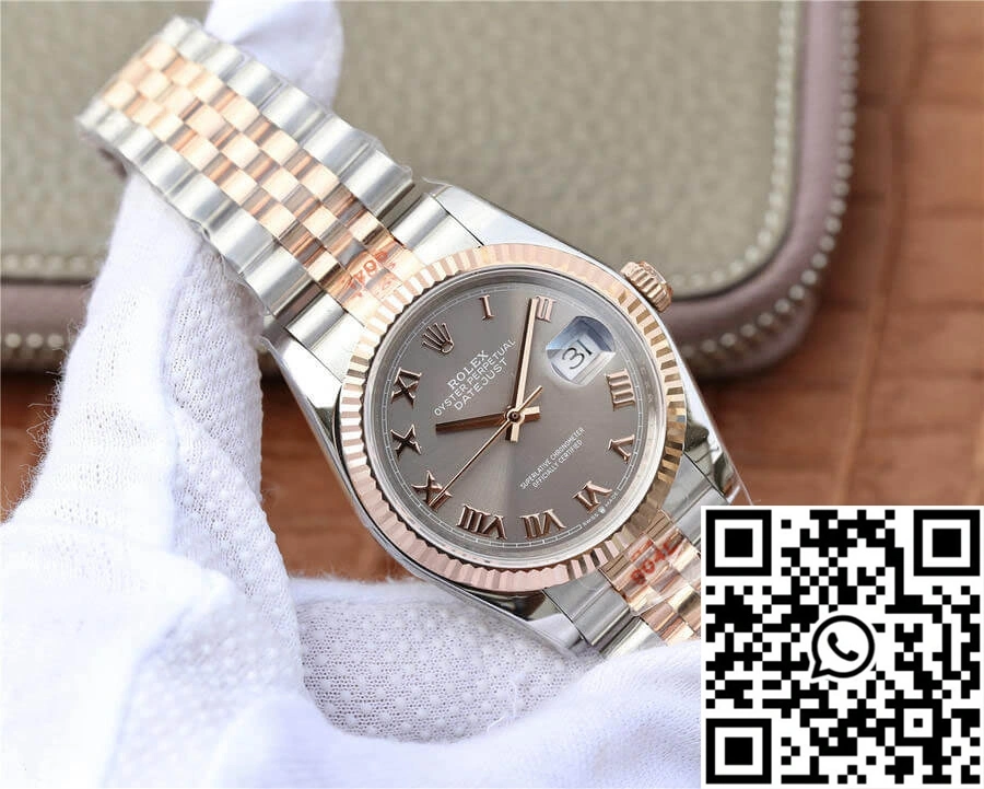 Rolex Datejust 116231-0087 36MM GM Factory Rose Gold Silver Dial