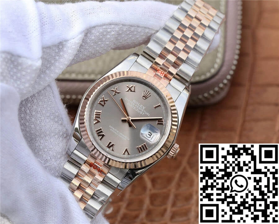 Rolex Datejust 116231-0087 36MM GM Factory Rose Gold Silver Dial