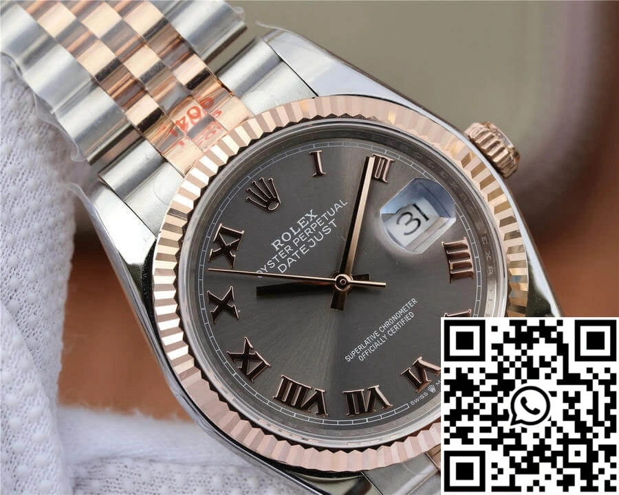 Rolex Datejust 116231-0087 36MM GM Factory Rose Gold Silver Dial