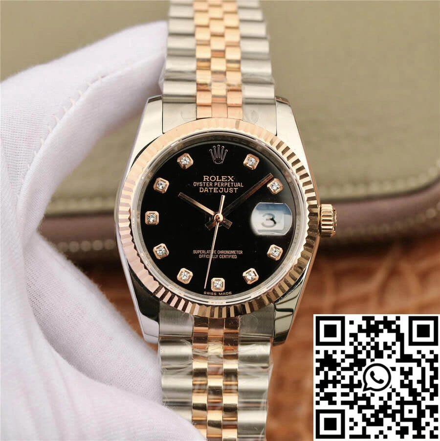 Rolex Datejust 116231 GM Factory Black Diamond Dial