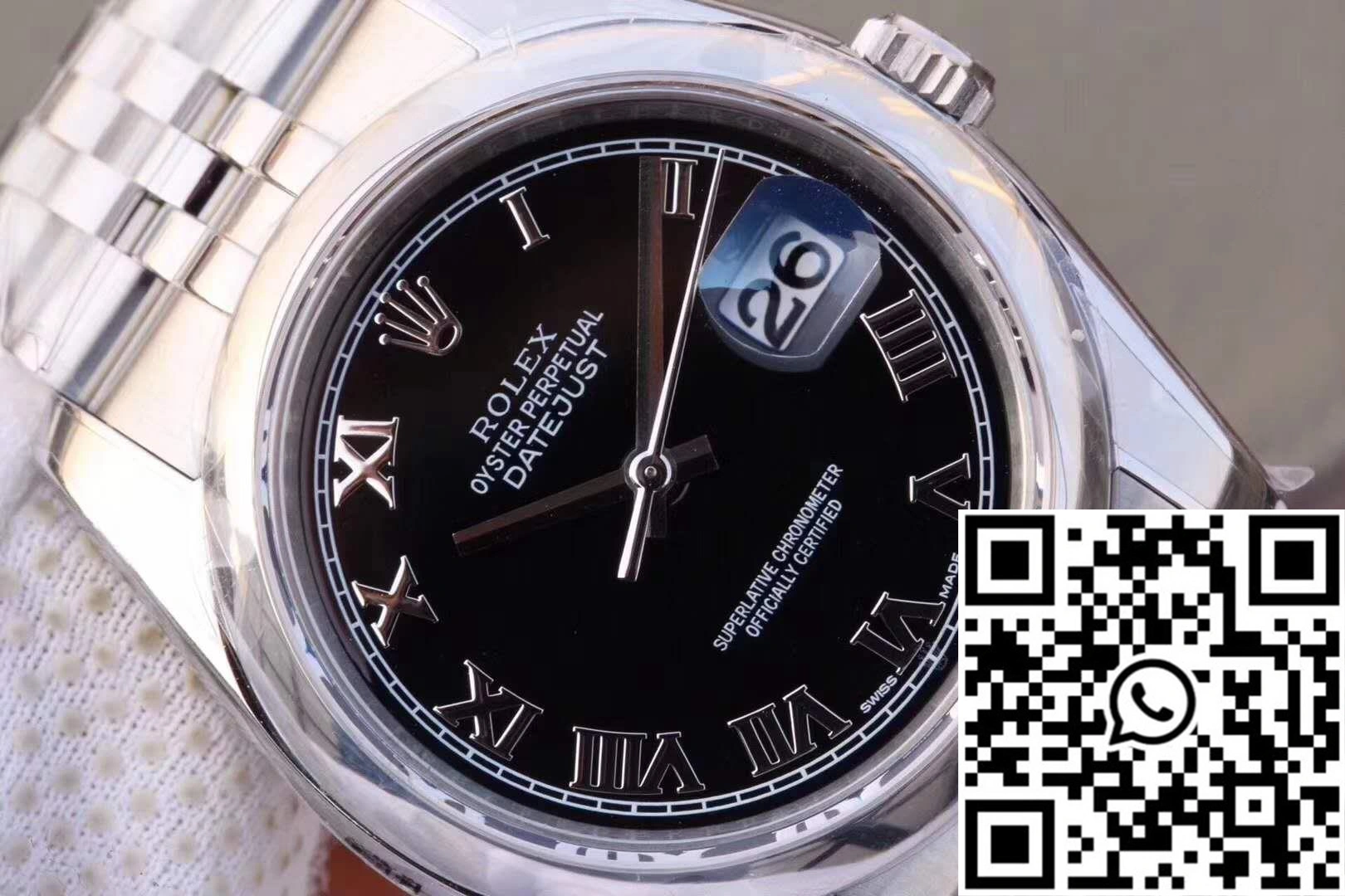 Rolex Datejust 116234 36mm AR Factory Black Dial Rome Time Scale