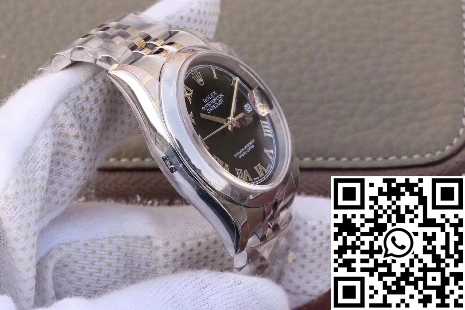 Rolex Datejust 116234 36mm AR Factory Black Dial Rome Time Scale