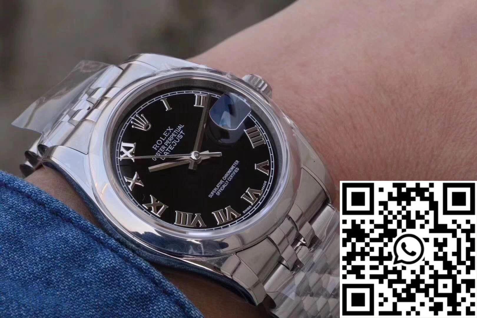 Rolex Datejust 116234 36mm AR Factory Black Dial Rome Time Scale