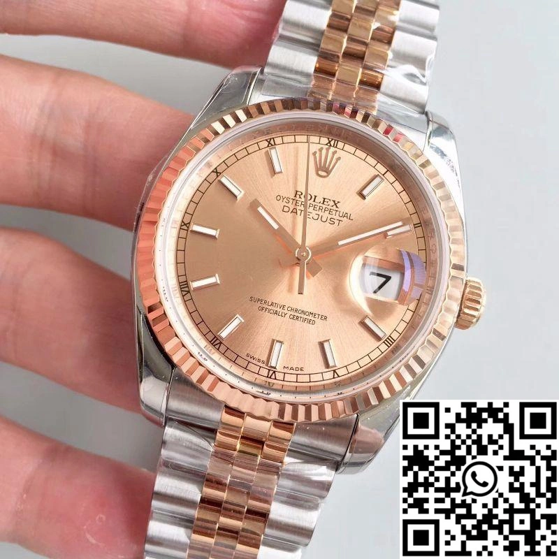 Rolex Datejust 116234 36mm AR Factory Rose Gold Dial