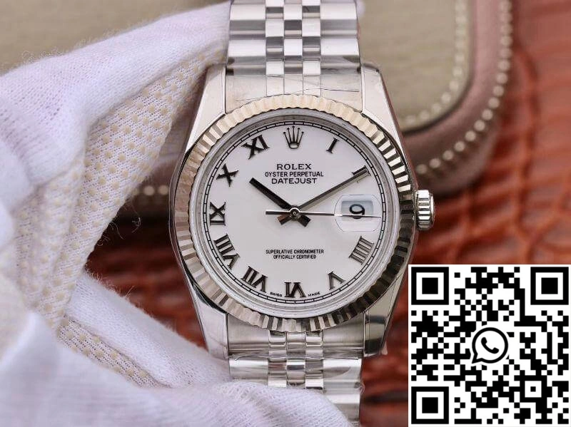 Rolex Datejust 116234 36mm AR Factory White Dial With Roman Time Scale