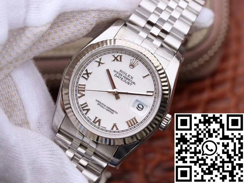 Rolex Datejust 116234 36mm AR Factory White Dial With Roman Time Scale