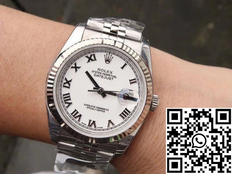 Rolex Datejust 116234 36mm AR Factory White Dial With Roman Time Scale