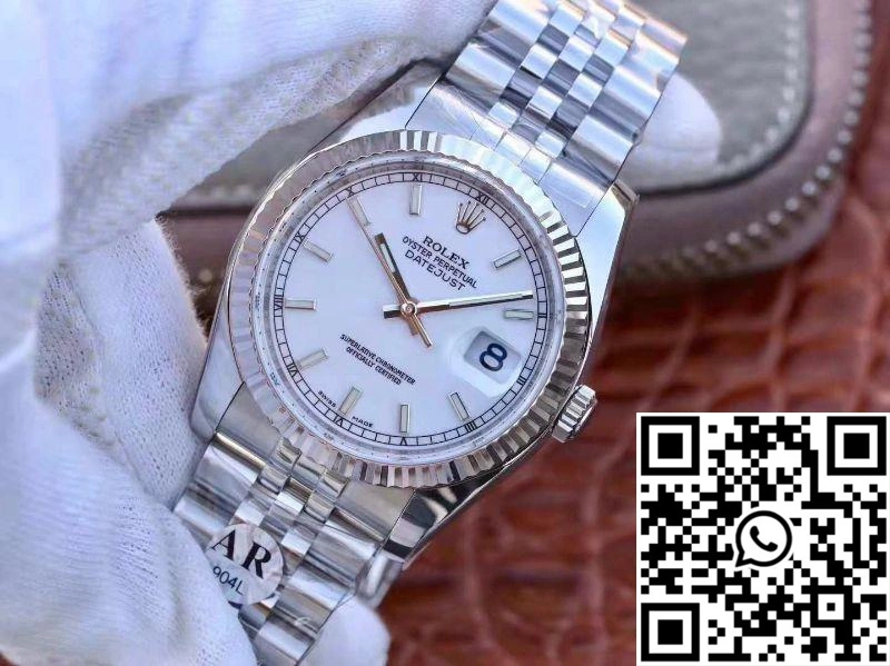 Rolex Datejust 116234 36mm AR Factory White Enamel Dial