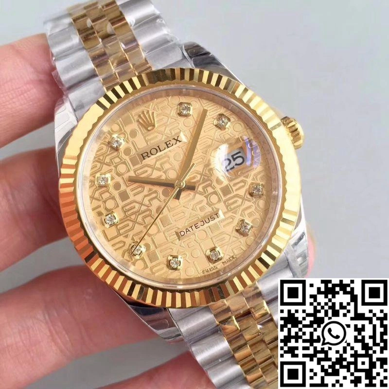 Rolex Datejust 126333-0003 41MM EW Factory Diamond-studded Gold Textured Dial