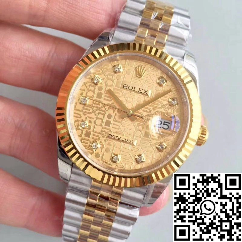 Rolex Datejust 126333-0003 41MM EW Factory Diamond-studded Gold Textured Dial