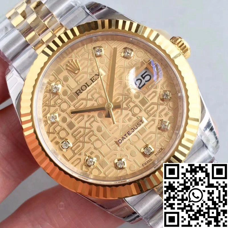 Rolex Datejust 126333-0003 41MM EW Factory Diamond-studded Gold Textured Dial