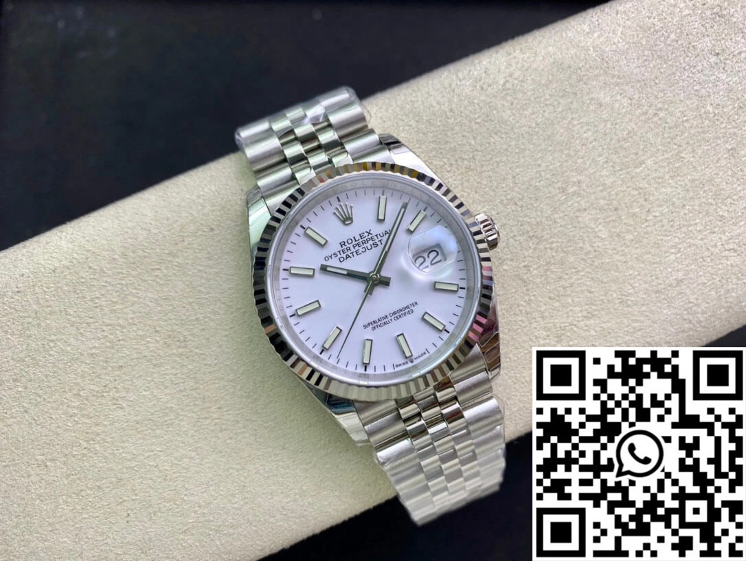 Rolex Datejust 36MM EW Factory Stainless Steel White Dial
