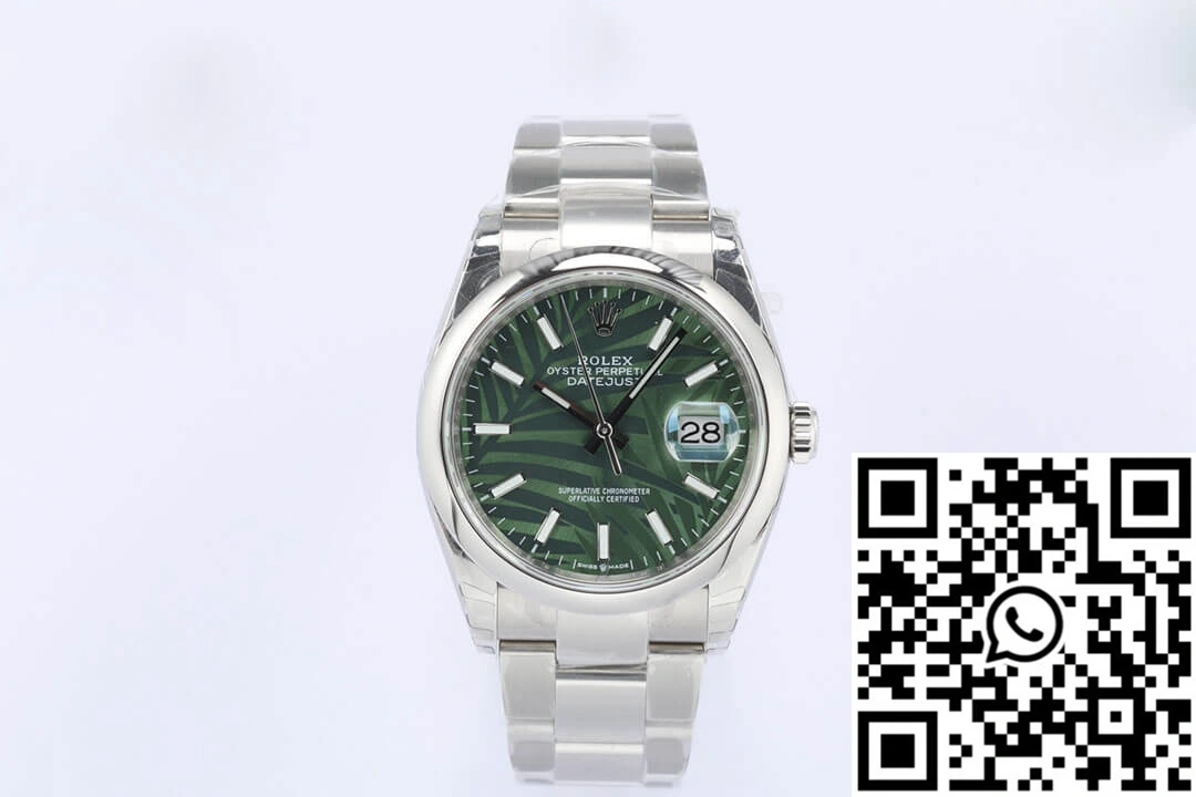 Rolex Datejust M126200-0020 EW Factory Olive Green Palm Leaf Pattern Dial