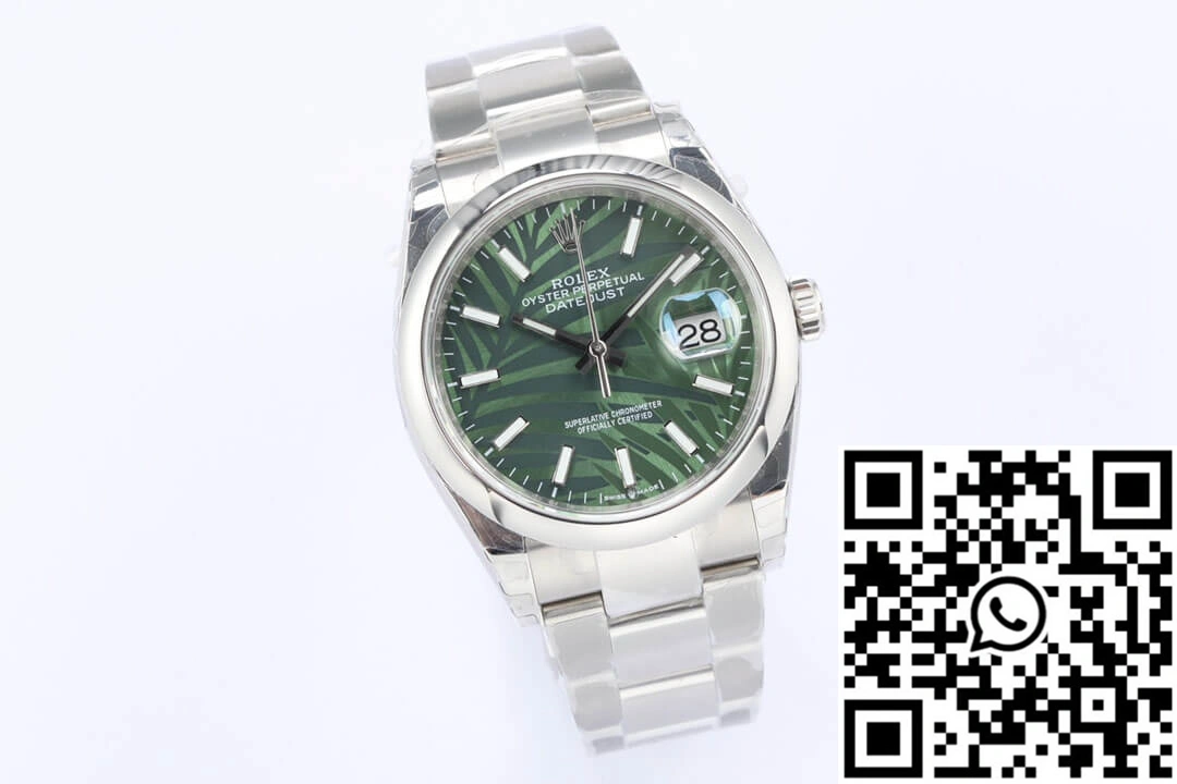 Rolex Datejust M126200-0020 EW Factory Olive Green Palm Leaf Pattern Dial